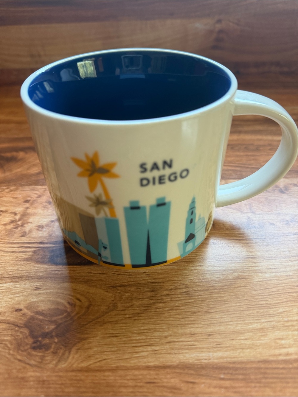 Starbucks San Diego Skyline Mug - White Exterior & Blue Interior